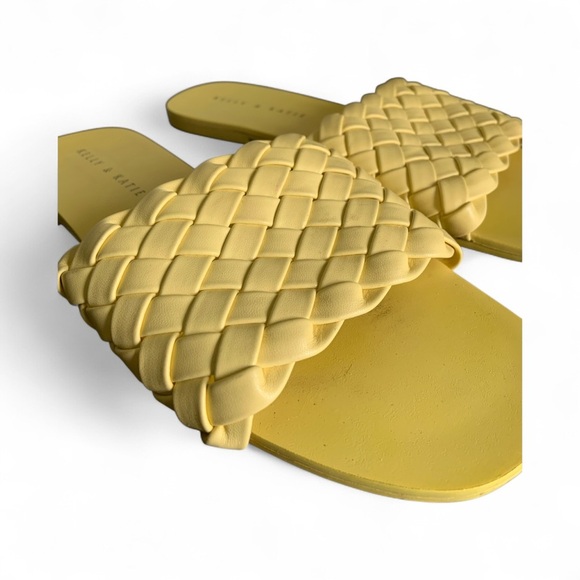 Kelly & Katie Yellow Woven Slide Sandals size 7 - Picture 6 of 8